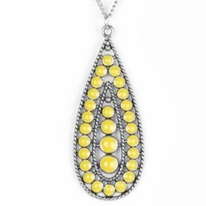 paparazzi Jewelry - Tiki Tease - Yellow Necklace Set paparazzi Jewelry - Tiki Tease - Yellow Necklace Set